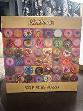 Nattork Donut Puzzle 500 Pieces Colorful Dessert Sealed